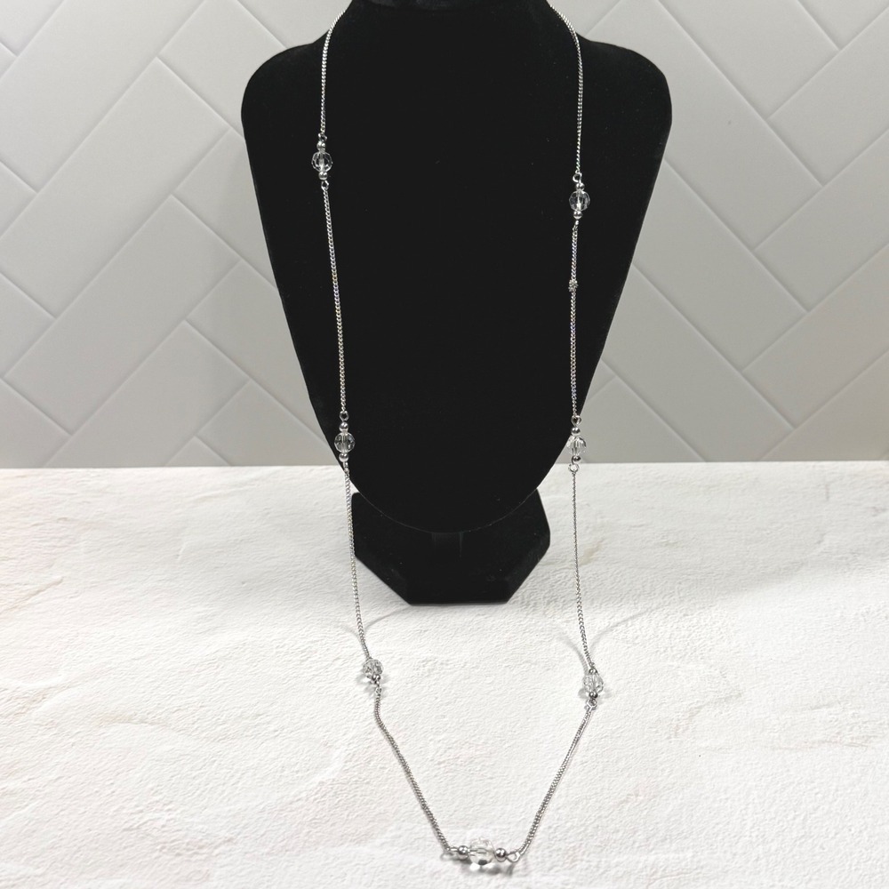 Avon Crystalique Layer Necklace Coquette Old Money Y2K Silver Station Vintage
